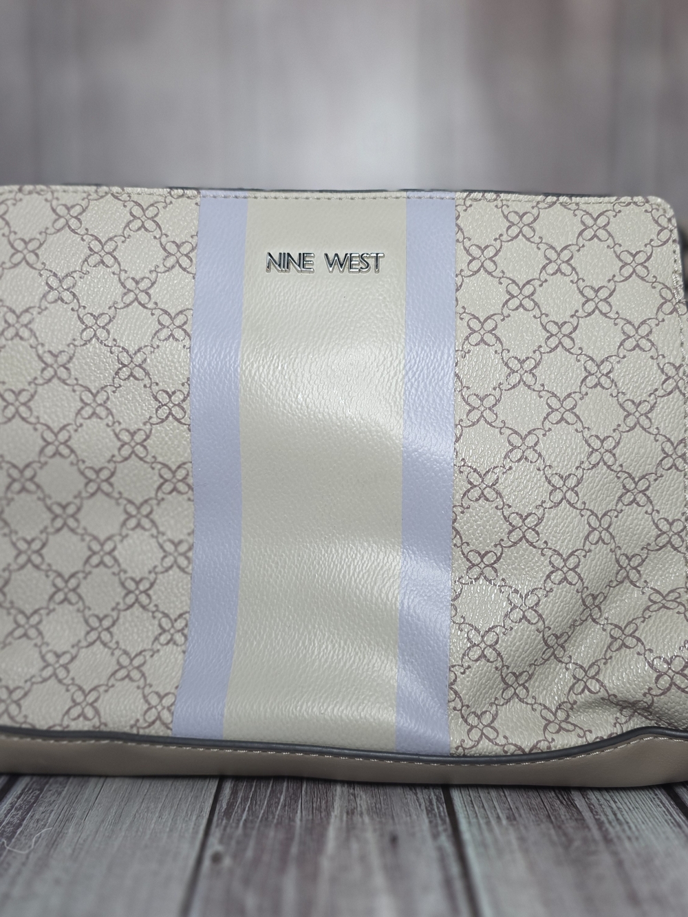 Nine West Cream and Lavender Patterned Crossbody